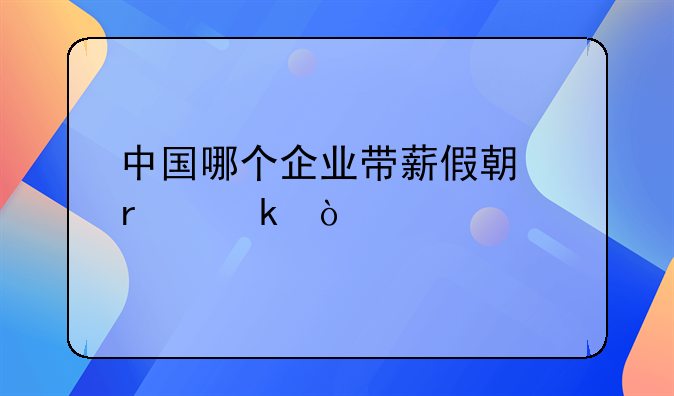 中国哪个企业带薪假期最多？