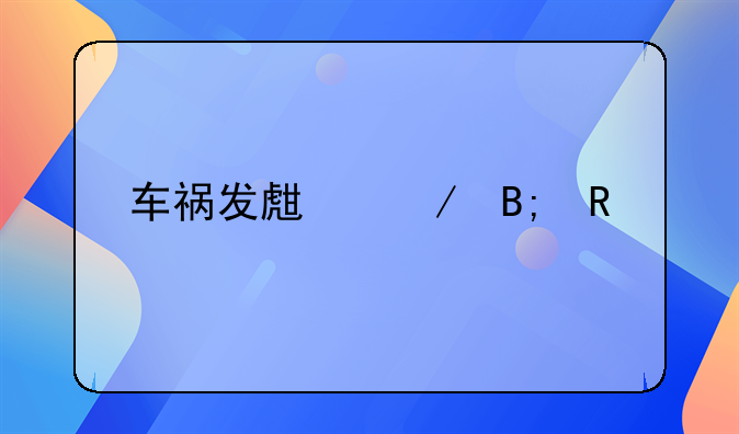 车祸发生之后电视剧主要演员