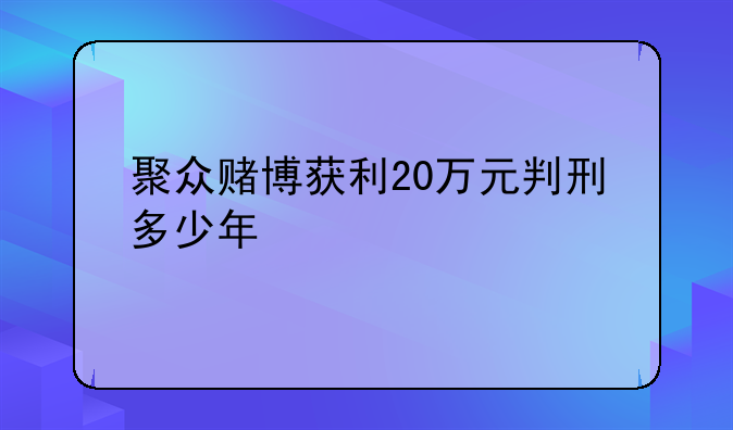 聚众赌博获利20万元判刑多少年