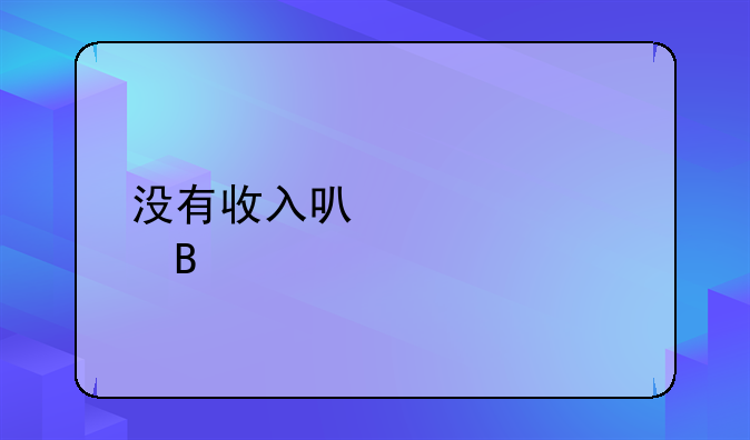 没有收入可以贷款吗