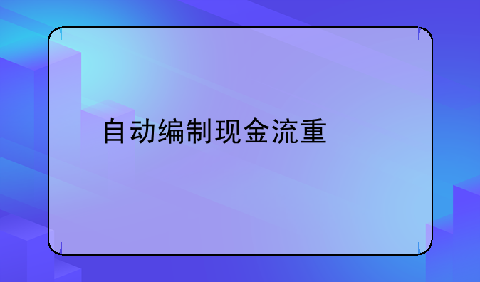 自动编制现金流量表