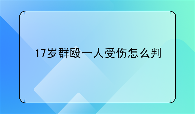17岁群殴一人受伤怎么判