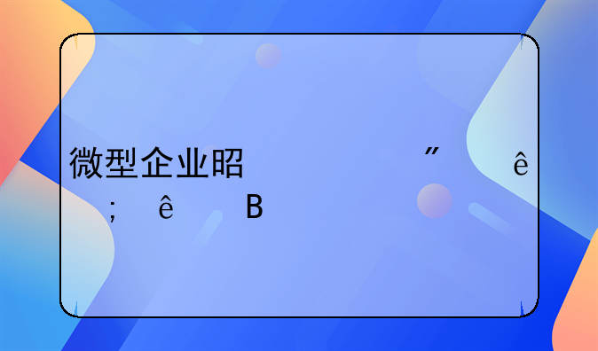 微型企业是一般纳税人吗