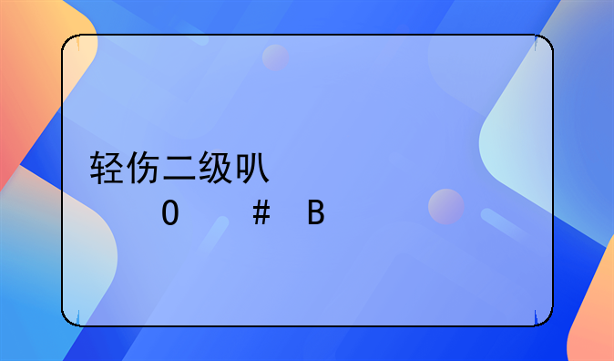 轻伤二级可以调解结案吗