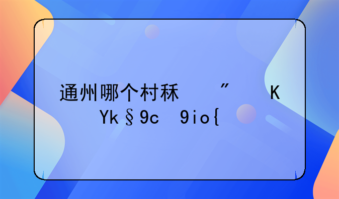 通州哪个村租房便宜又好？