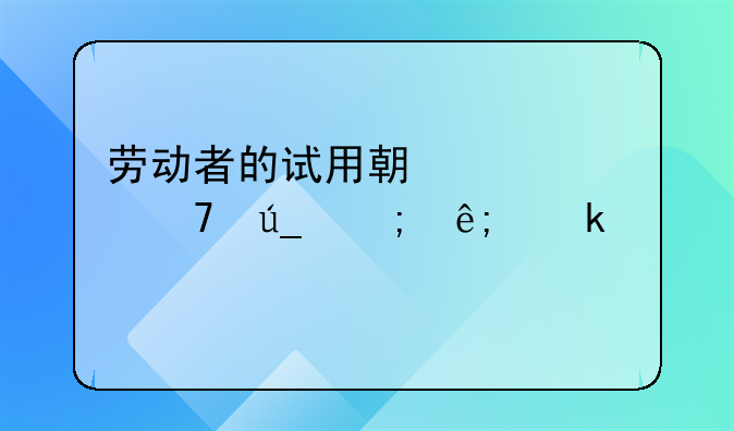 劳动者的试用期工资不得低于多少