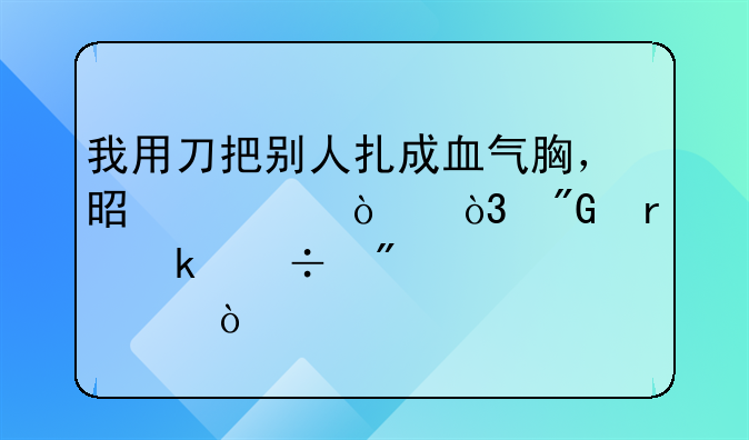 我用刀把别人扎成血气胸，是轻伤，我最多能判几年？