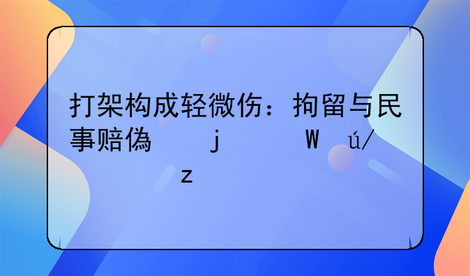 打架构成轻微伤：拘留与民事赔偿的法律解析