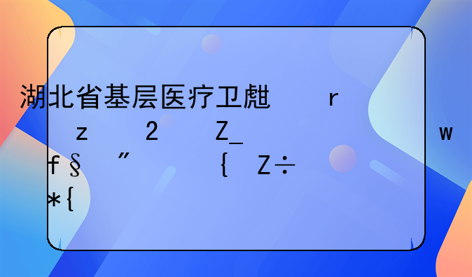 湖北省基层医疗卫生机构医疗责任保险制度实施办法