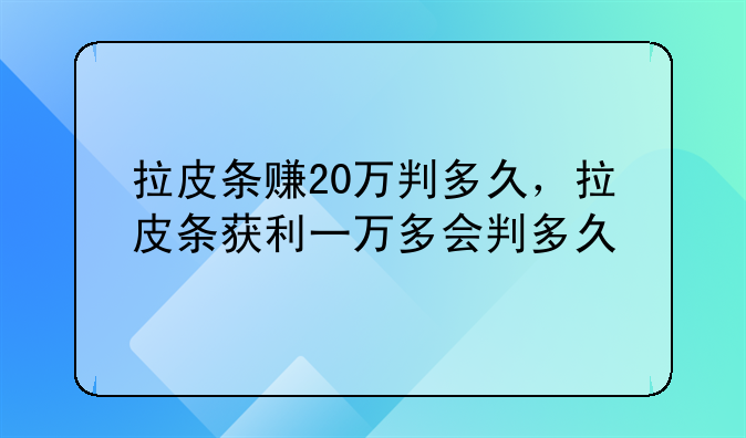 拉皮条赚20万判多久，拉皮条获利一万多会判多久